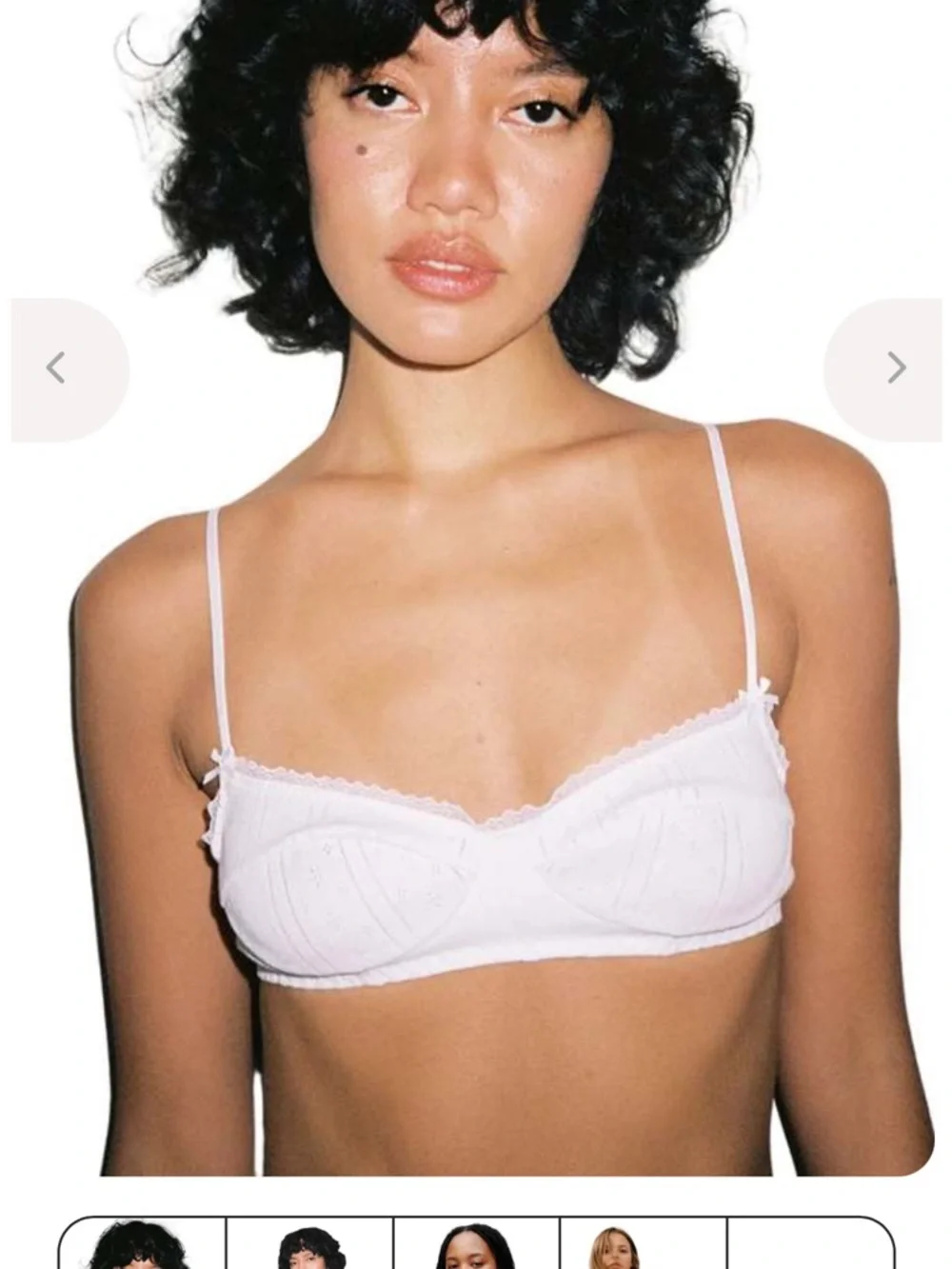 Delicate White Eyelet Unlined Bralette - Picture 3 of 3